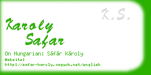 karoly safar business card